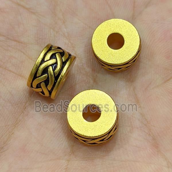 Copper Heishi Beads Large Hole Gold Plated