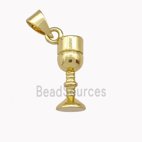Wine Glass Cup Charms Copper Goblet Pendant Gold Plated