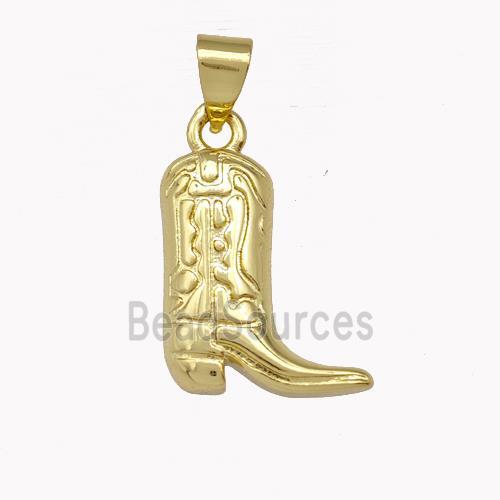 Cowboy Boot Charms Copper Shoe Pendant Gold Plated