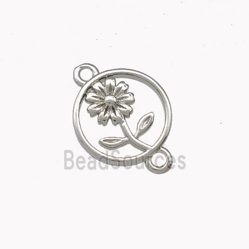 Copper Flower Connector Platinum Plated