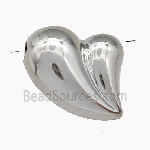 Copper Heart Beads Hollow Platinum Plated