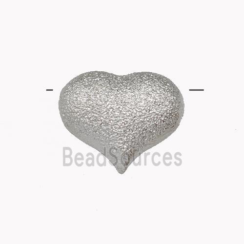 Copper Heart Beads Corrugated Hollow Platinum Plated