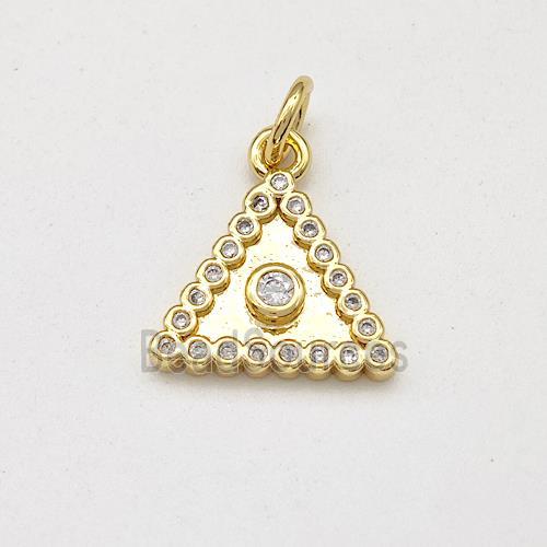 Copper Triangle Pendant Micro Pave Zirconia Gold Plated