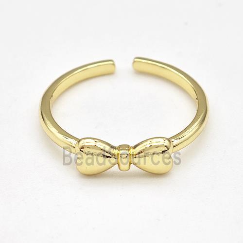 Copper Bow Rings Gold Plated