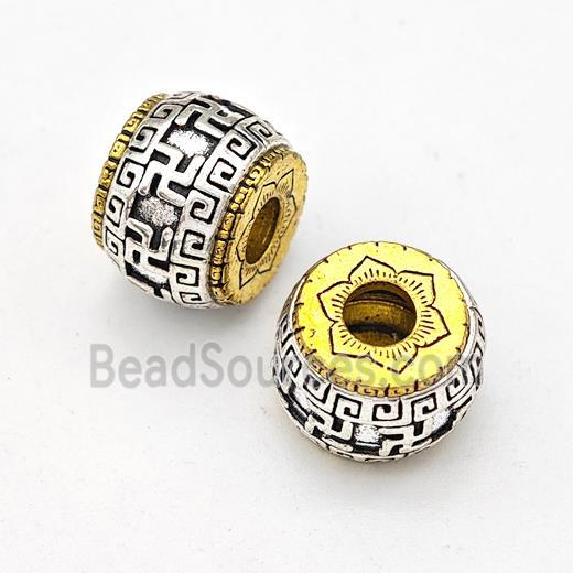 Tibetan Style Alloy Rondelle Beads Antique Silver Gold Large Hole