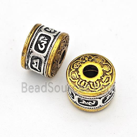 Tibetan Style Alloy Tube Beads Antique Silver Gold Large Hole