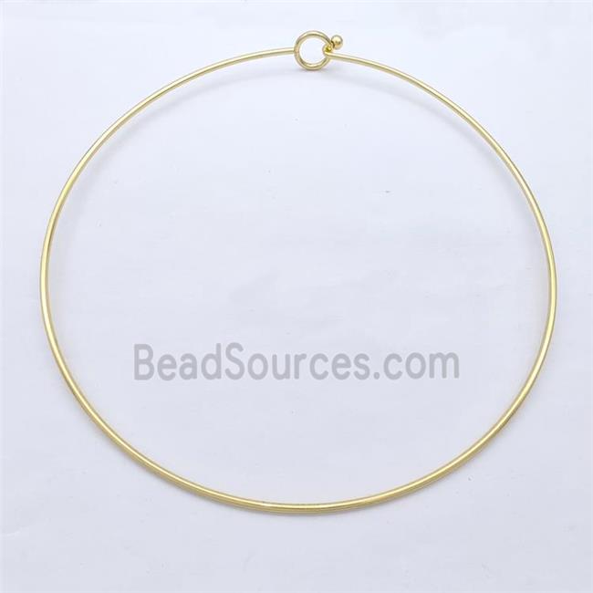 Copper Wire Collar Necklace Gold Plated