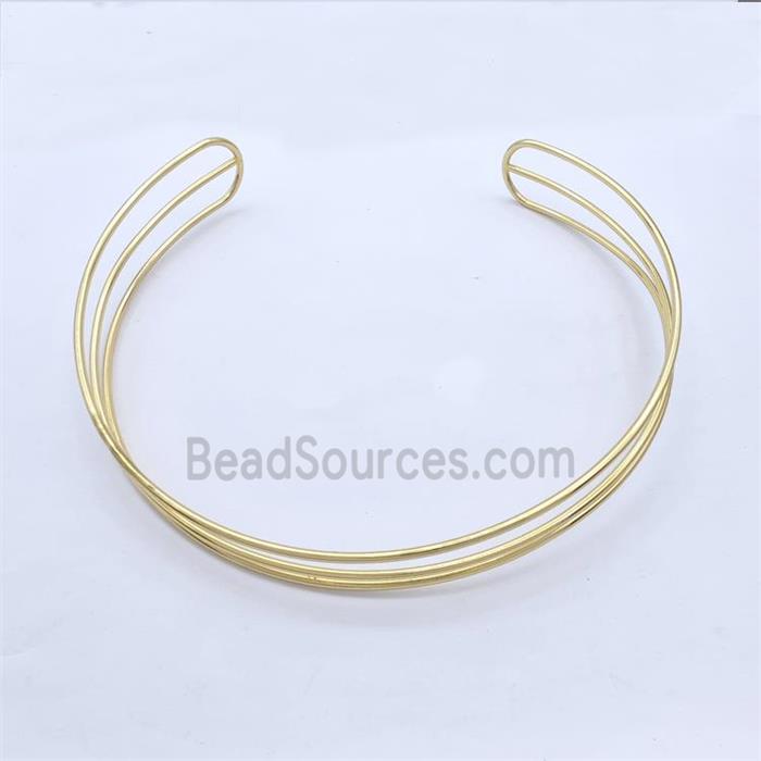 Copper Wire Collar Necklace Gold Plated