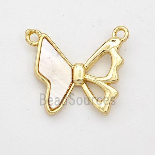 Copper Butterfly Pendant 2loops 18K Gold Plated