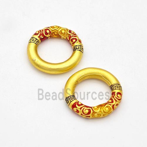 Copper Circle Connector Painted Gold Plated