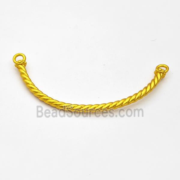 Copper Connector Curving Stick Bracelet Bar Half Bangle Gold Plated