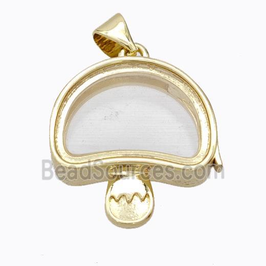 Copper Mushroom Locket Pendant Gold Plated