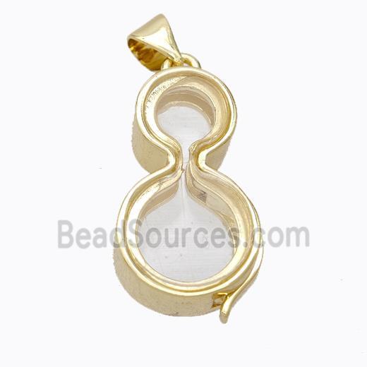 Copper Gourd Locket Pendant Gold Plated