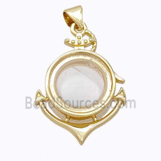 Copper Anchor Locket Pendant Gold Plated