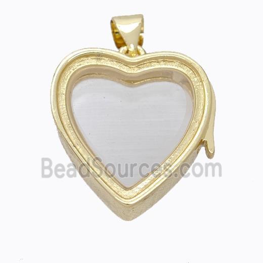 Copper Heart Locket Pendant Gold Plated