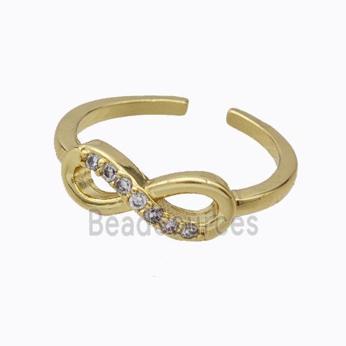 Copper Infinity Rings Micropave Zirconia Gold Plated