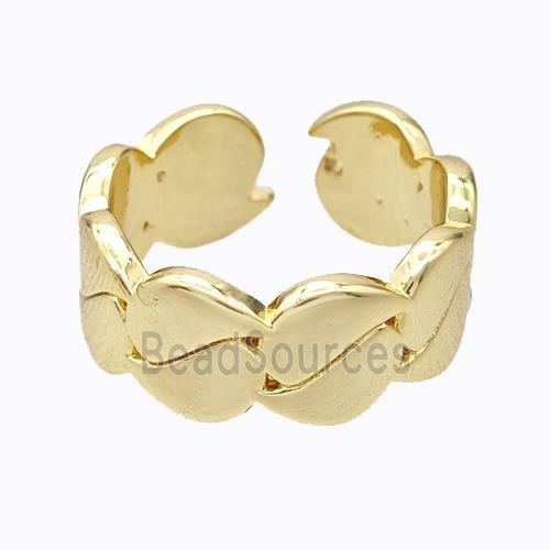 Copper Leaf Rings Gold Plated