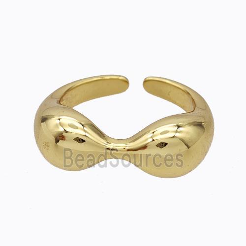 Copper Ring Bow Gold Plated