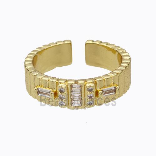 Copper Ring Micropave Zirconia Gold Plated