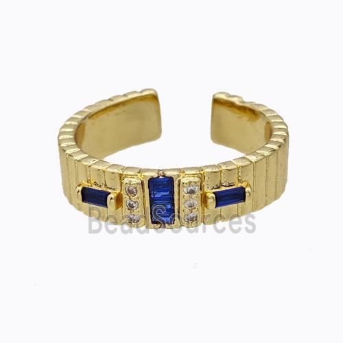 Copper Ring Micropave Zirconia Gold Plated