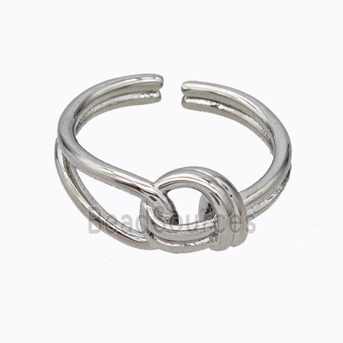 Copper Knot Ring Platinum Plated