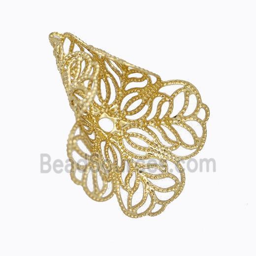 Copper Flower Pendant Gold Plated