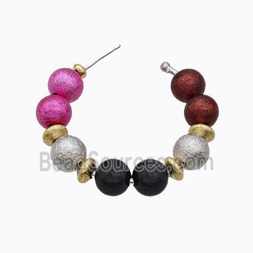 Copper Stud Earrings Ball Platinum Plated