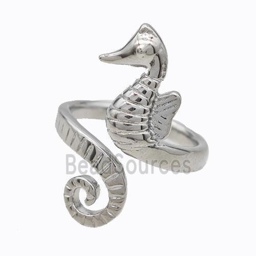 Copper Seahorse Rings Platinum Plated