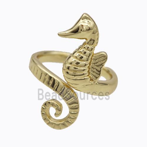 Copper Seahorse Rings Gold Plated