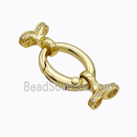 Copper Clasp For Necklace Cordend Pave Zirconia Gold Plated