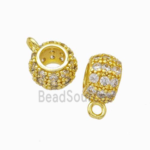 Copper Hanger Bail Micropave Zirconia Gold Plated