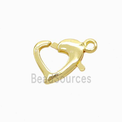 Copper Lobster Clasp Heart Gold Plated