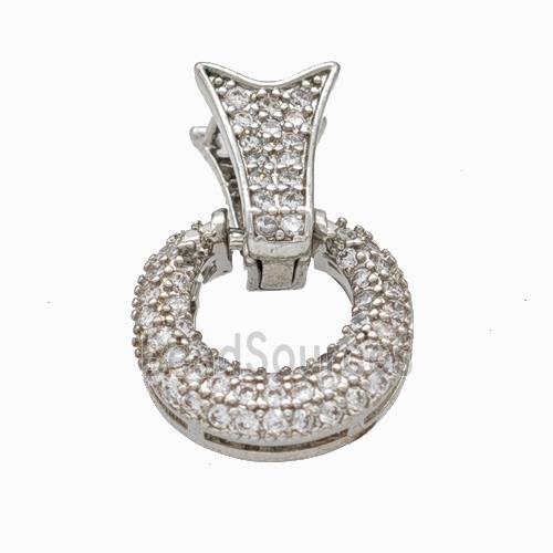 Copper Bail Pave Zirconia Platinum Plated