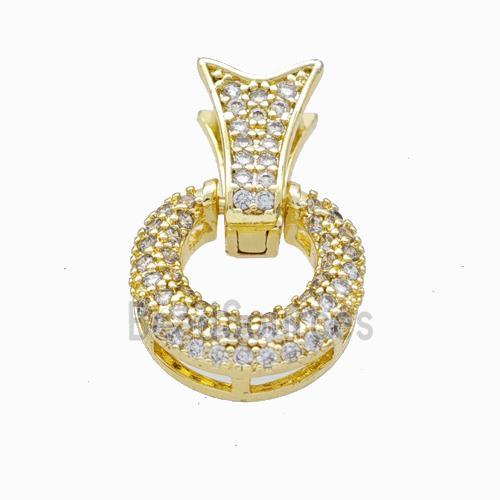 Copper Bail Pave Zirconia Gold Plated