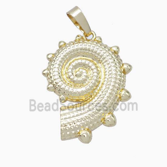 Spiral Shell Charms Copper Pendant Gold Plated