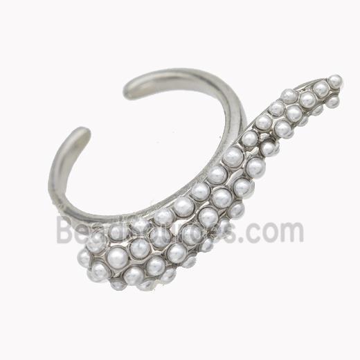 Copper Ring Micropave Pearlized Resin Platinum Plated