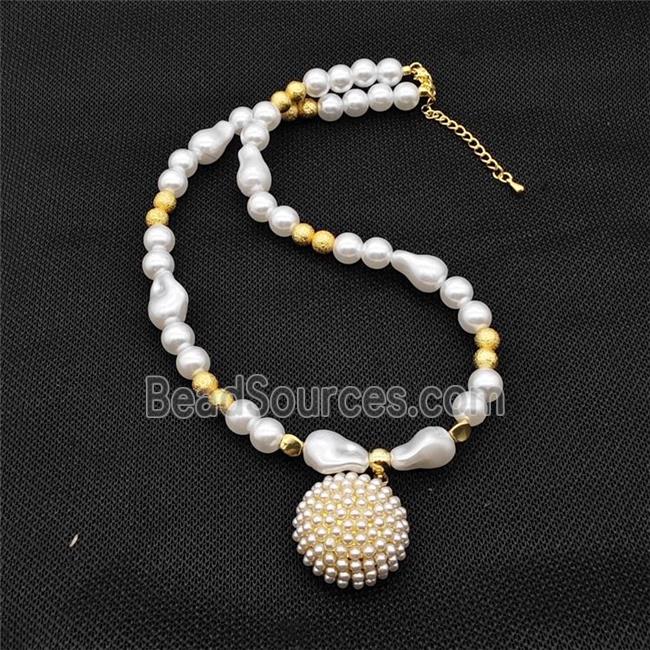 Pearlized ABS Resin Sun Necklace