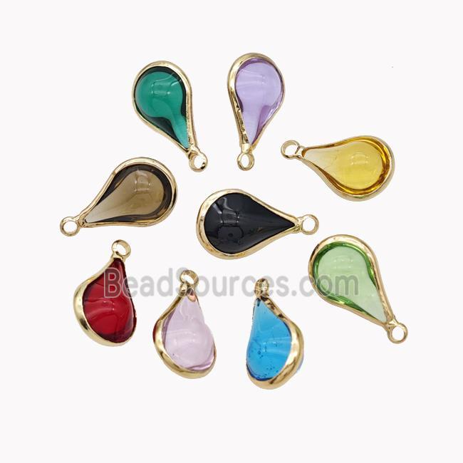 Crystal Glass Teardrop Pendant Mixed Color