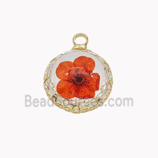 Acrylic Flower Pendant Gold Plated