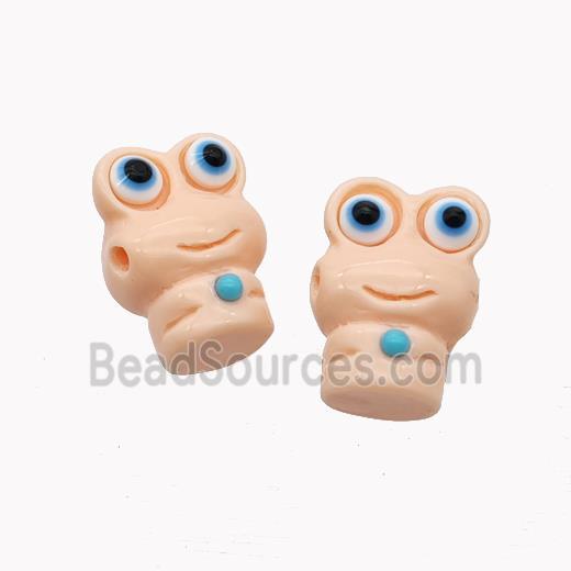 Salmon Resin Frog Beads