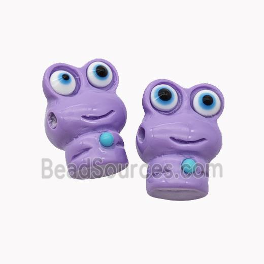 Purple Resin Frog Beads