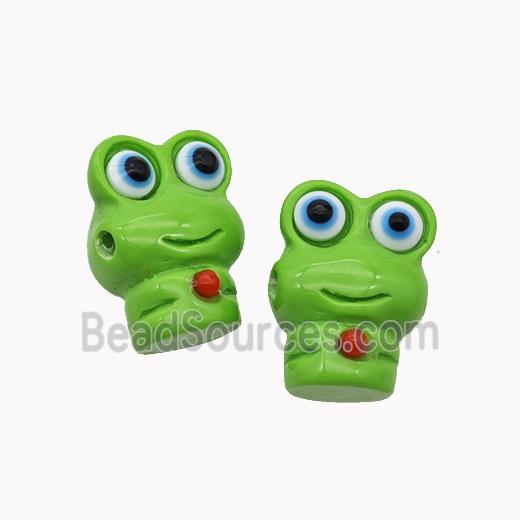 Green Resin Frog Beads