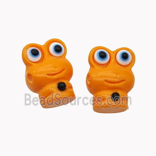 Orange Resin Frog Beads