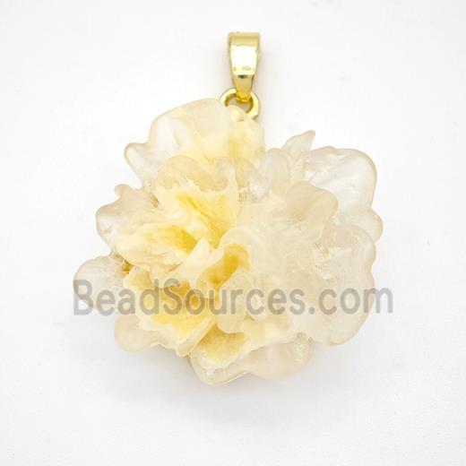 Yellow Resin Flower Pendant