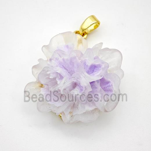 Lavender Resin Flower Pendant