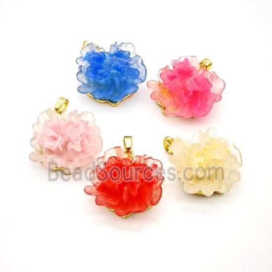 Resin Flower Pendant Mixed