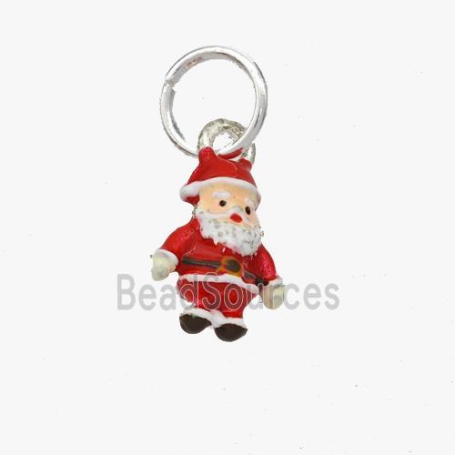 Christmas Santa Claus Pendant Copper Pendant Enamel Platinum Plated