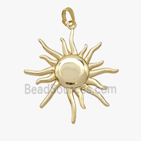 Copper Sun Pendant Gold Plated