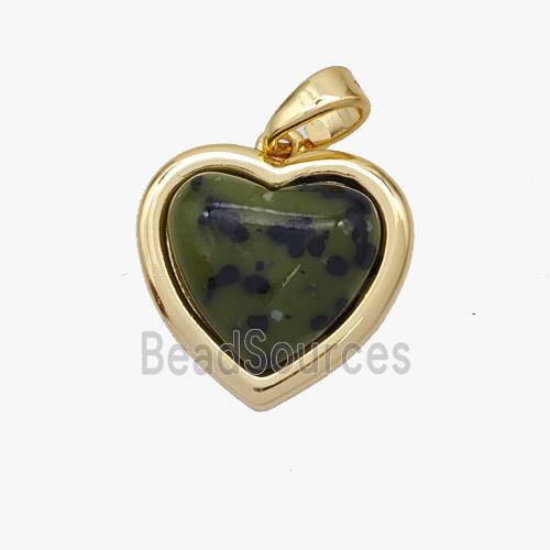 Copper Heart Pendant Pave Acrylic Gold Plated