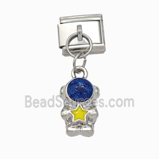 Raw Stainless Steel Element For Module Bracelet With Copper Astronaut Pendant